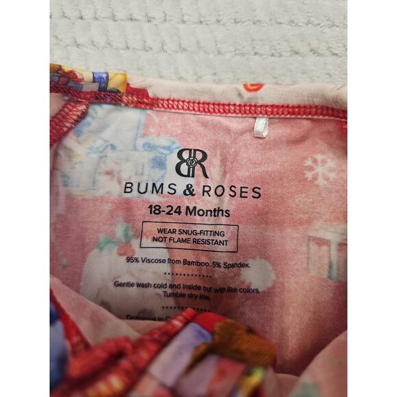 Bums & Roses Sleeper Size 18/24 Months Christmas Santa Bamboo Pajama Romper - Picture 4 of 6